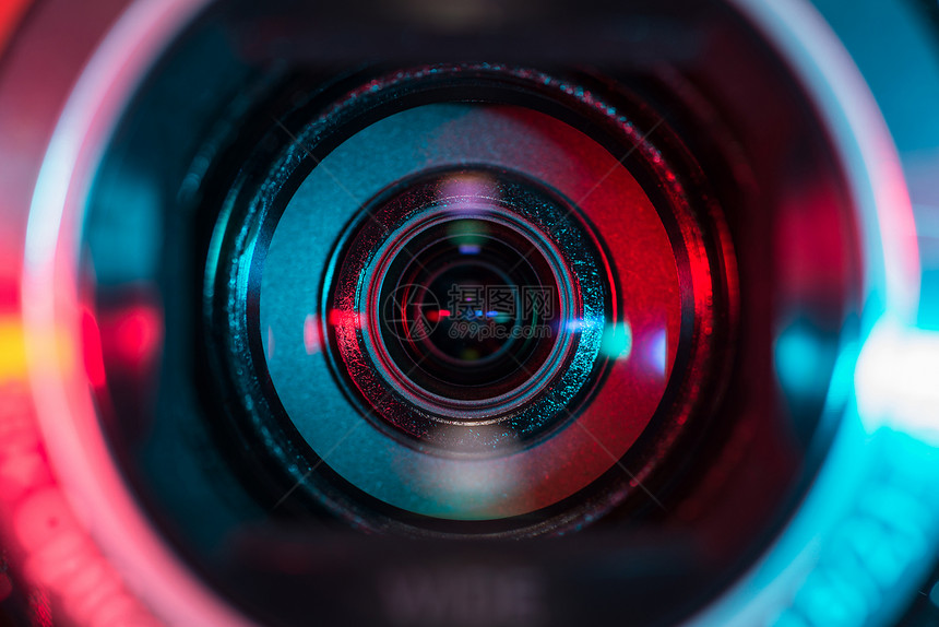 摄像相机镜头技术照片制作摄像师摄像机操作员视频蓝色单反摄影机图片