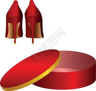 红鞋和鞋盒低帮鞋高跟鞋贮存零售商业皮鞋礼物惊喜纸盒店铺背景图片