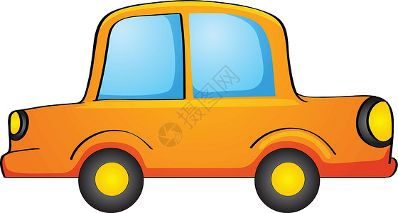 机动车行驶证孤立的玩具车上惠特车辆橙子卡通片草图汽车运输旅行绘画摩托车插画