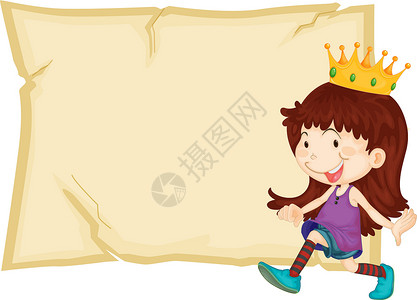 皇家性格故事女王力量插图装饰品剪裁横幅女孩宝石国王统治者高清图片素材