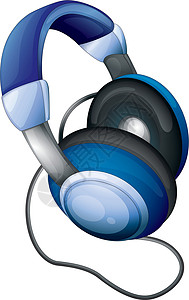 耳听器音乐泡沫耳朵耳机蓝色卡通片喇叭手机金属塑料背景图片