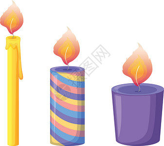 蜡烛紫色黄色彩虹尺寸蛋糕派对生日团体卡通片庆典背景图片