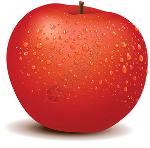 发光红色苹果插画