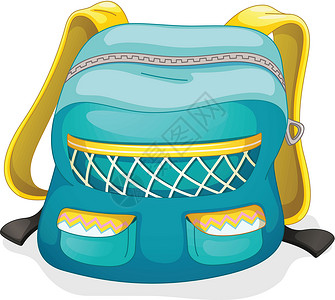 一个学校口袋白色书包拉链旅行蓝色冒险解雇蒙版黄色高清图片