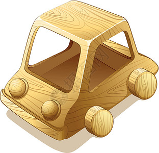 木制玩具阴影卡通片粮食孩子们轮子绘画雕刻车辆木头儿童背景图片