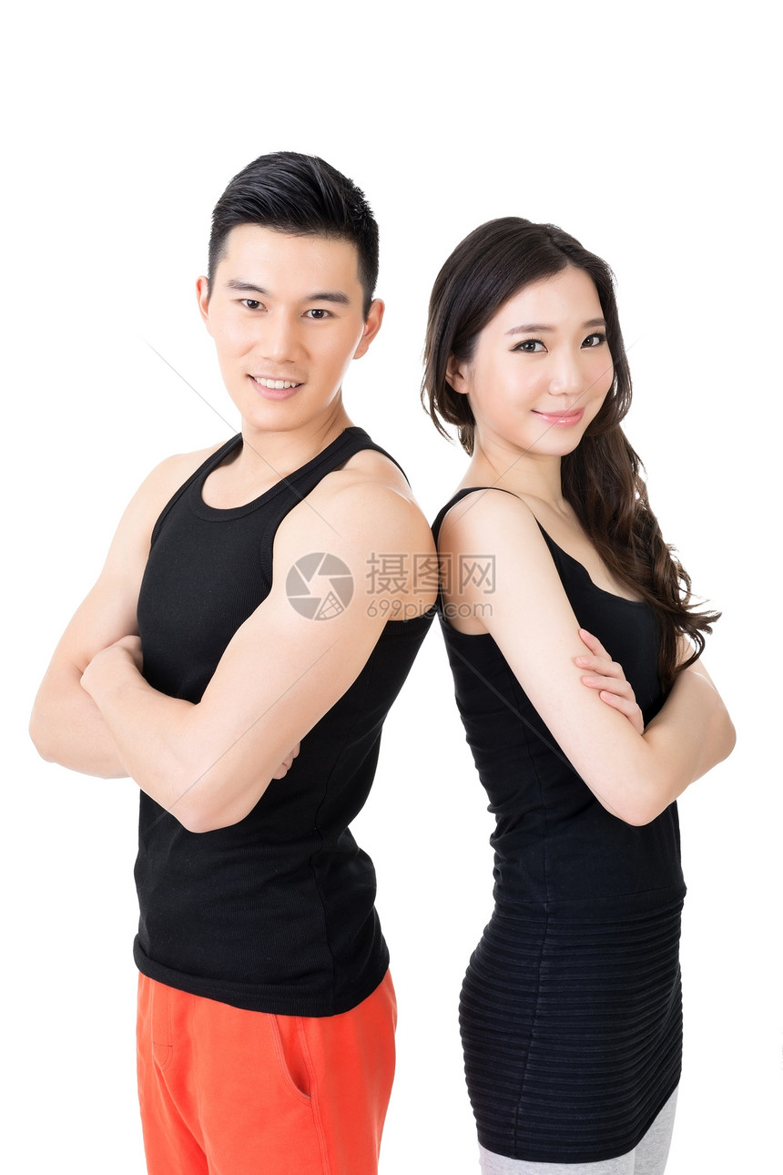 亚洲青年运动夫妇健身房男性魅力女性夫妻生活微笑女士男人情侣图片