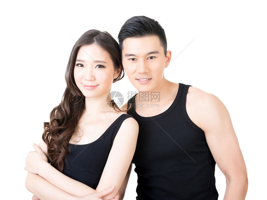 亚洲青年运动夫妇女士女性健身房情侣夫妻魅力生活男性微笑男人图片