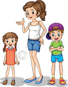 A 女童及其兄弟姐妹背景图片