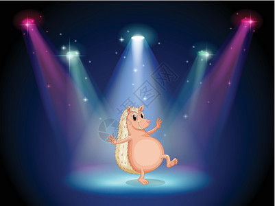 高清素材网猪一个舞台上的摩洛猪舞插画