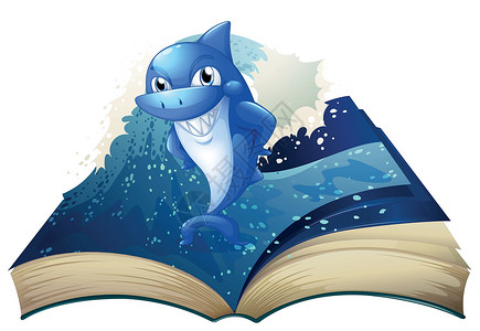 一本像大鲨鱼一样微笑的书背景图片