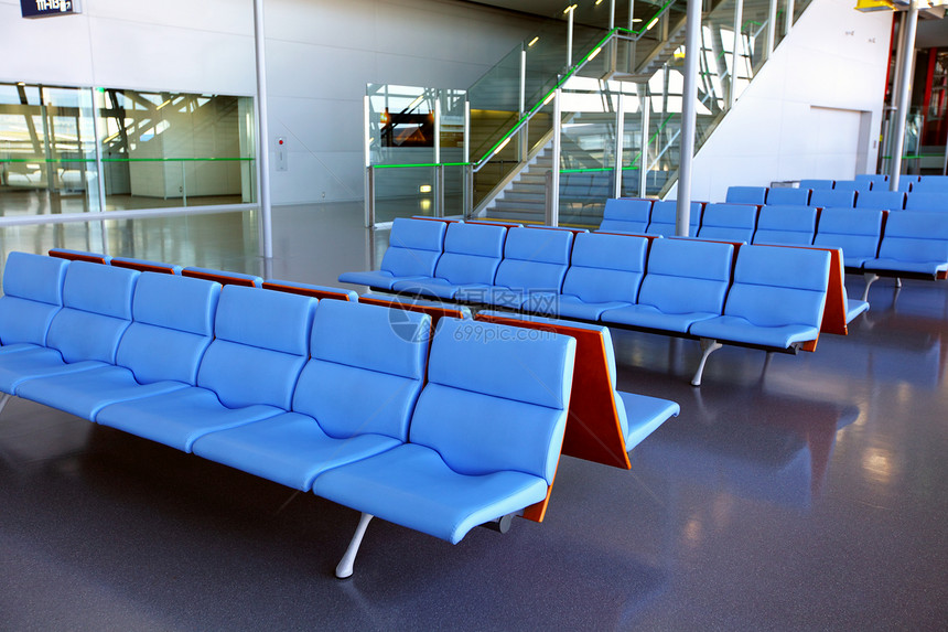 机场空座位旅行建筑椅子商业蓝色建筑学运输房间车站大堂图片