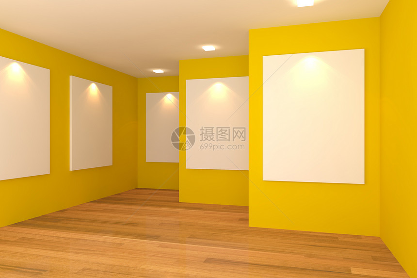 空黄色画厅图片