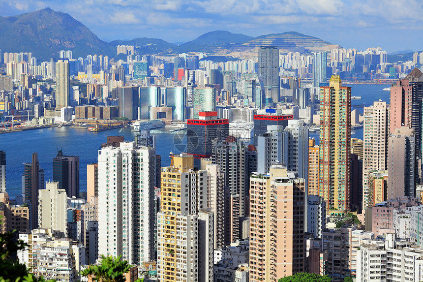 香港地貌市中心港口晴天旅行办公室景观天空建筑风景蓝色图片