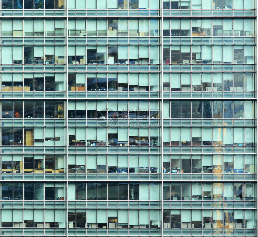 办公大楼前外建筑物市中心框架蓝色窗户反射天空玻璃办公室建筑图片