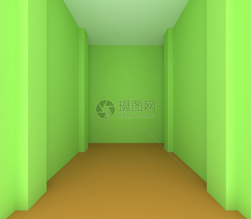 用于翻新的空房间绿色绿墙图片