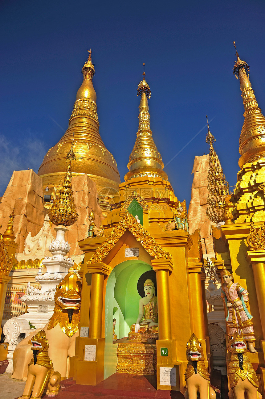 缅甸或缅甸仰光的详情旅行宗教宝塔金子摄影寺庙图片
