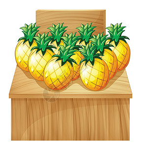 菠萝果台 空板背景图片