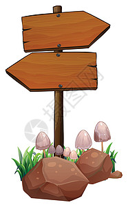 长蘑菇木制标志设计图片
