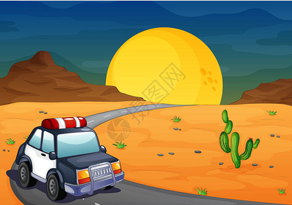 沙漠的警车背景图片