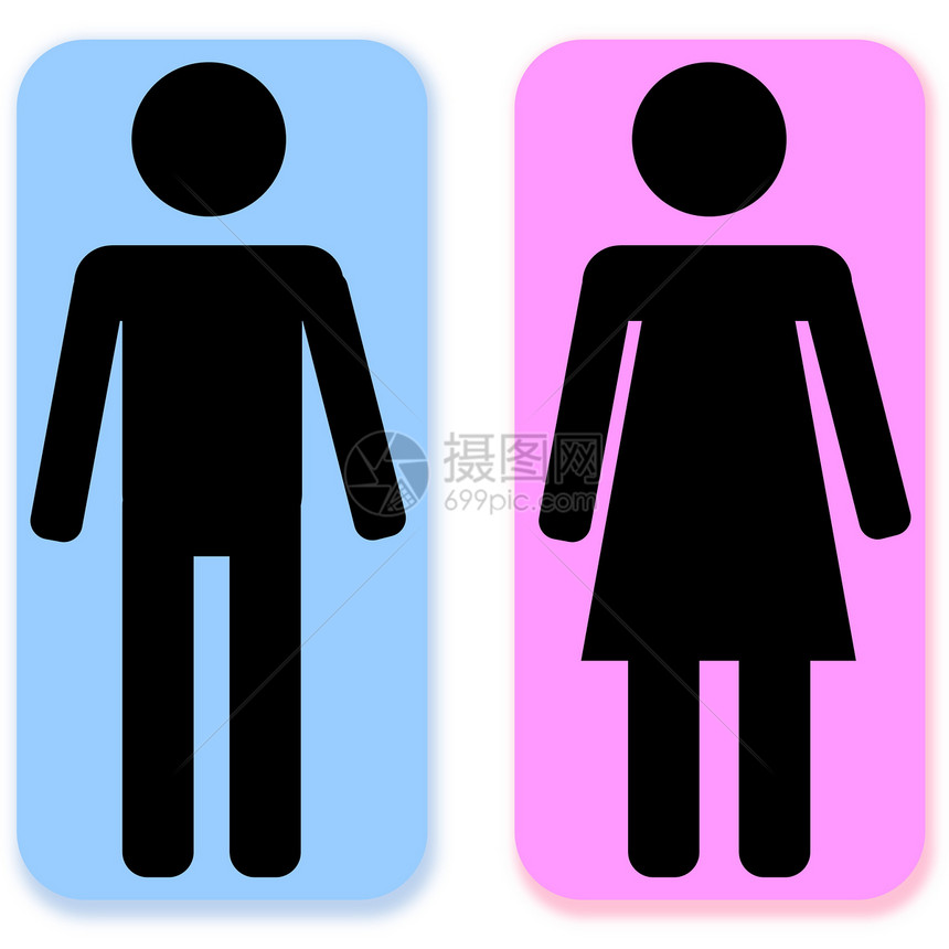 男女符号女士夫妻浴室女孩按钮绅士身体男生长方形性别图片