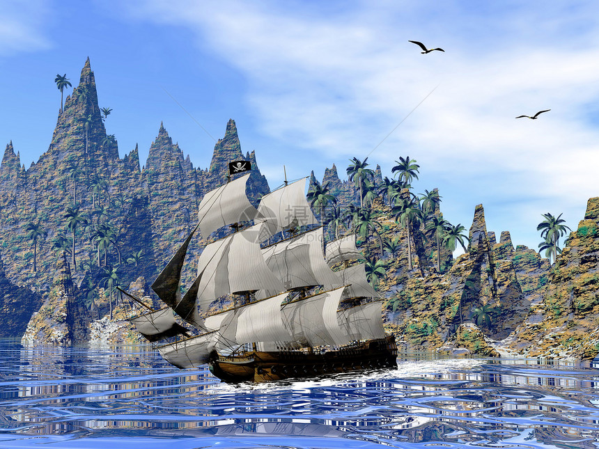 岸边海盗船3D图片