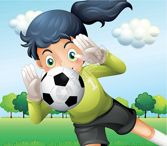 女孩在足球赛中背景图片