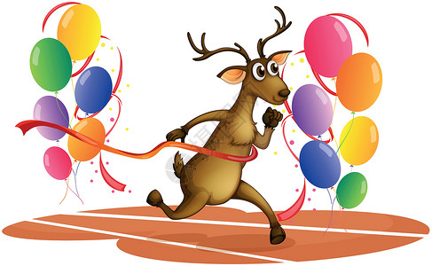 奔跑的鹿一只有气球的鹿设计图片