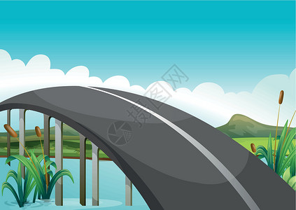 长江上的桥湖上一条曲线路设计图片