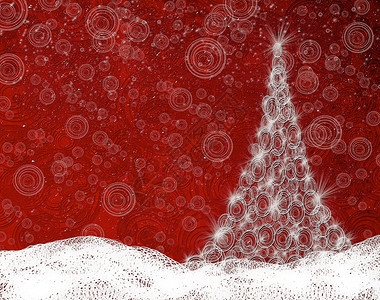 带有树和雪的圣诞节背景装饰品季节性圆圈背景图片