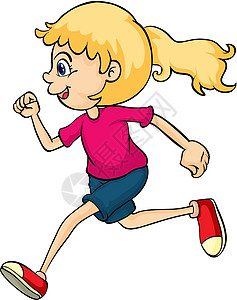 胖女生情绪一个跑跑的女生红色白色女孩微笑半裤孩子蓝色草图头发姿势设计图片