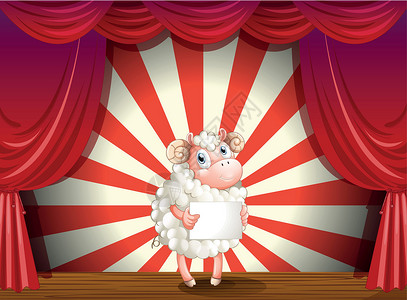 羊肉泡馍广告手持空标牌的舞台羊群设计图片