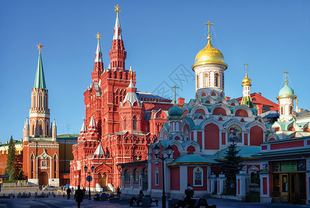 莫斯科克里姆林宫建筑学博物馆历史城堡天空高清图片