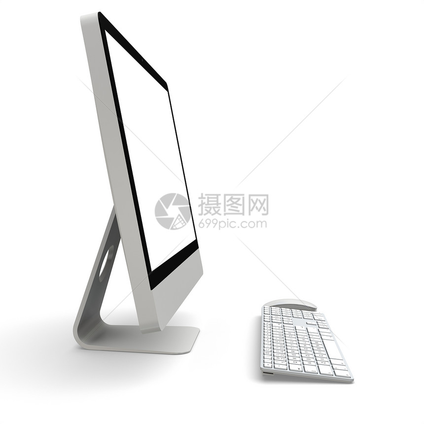 台式计算机键盘监视器电脑电子产品展示桌面插图硬件老鼠办公室图片