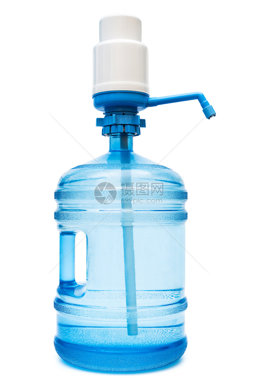 大瓶水蓝色瓶子冷却器矿物塞子卫生液体保健白色图片