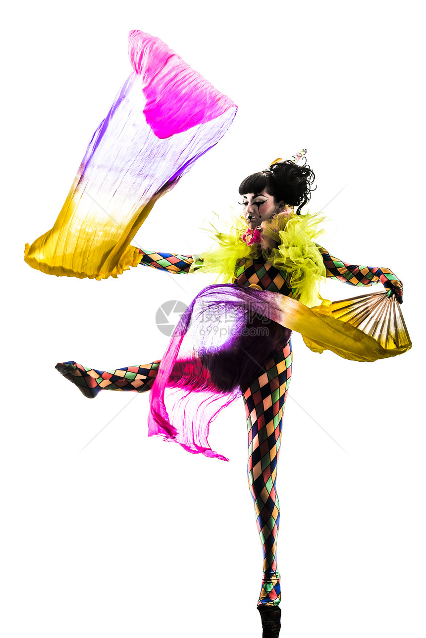 马戏团舞女表演者环绕光影舞蹈家服装女性成人阴影小丑歌女成年人面纱女士图片