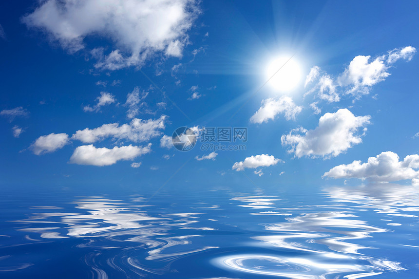 海洋和天空阳光冲浪反射墙纸海景天际海浪日光场景旅游图片