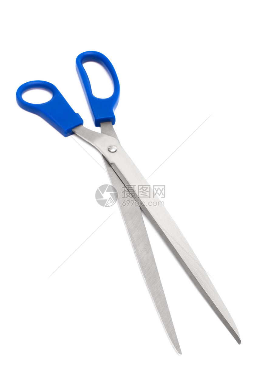 剪剪刀白色剪裁蓝色插条工具办公室刀片边缘女裁缝金属图片