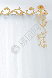 透明的白窗帘纹饰阳光黄色青铜薄纱折痕房间蛛网折叠布料背景图片
