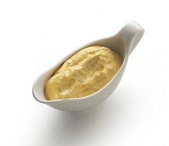 芥辣酱黄色调味品食物敷料白色背景图片