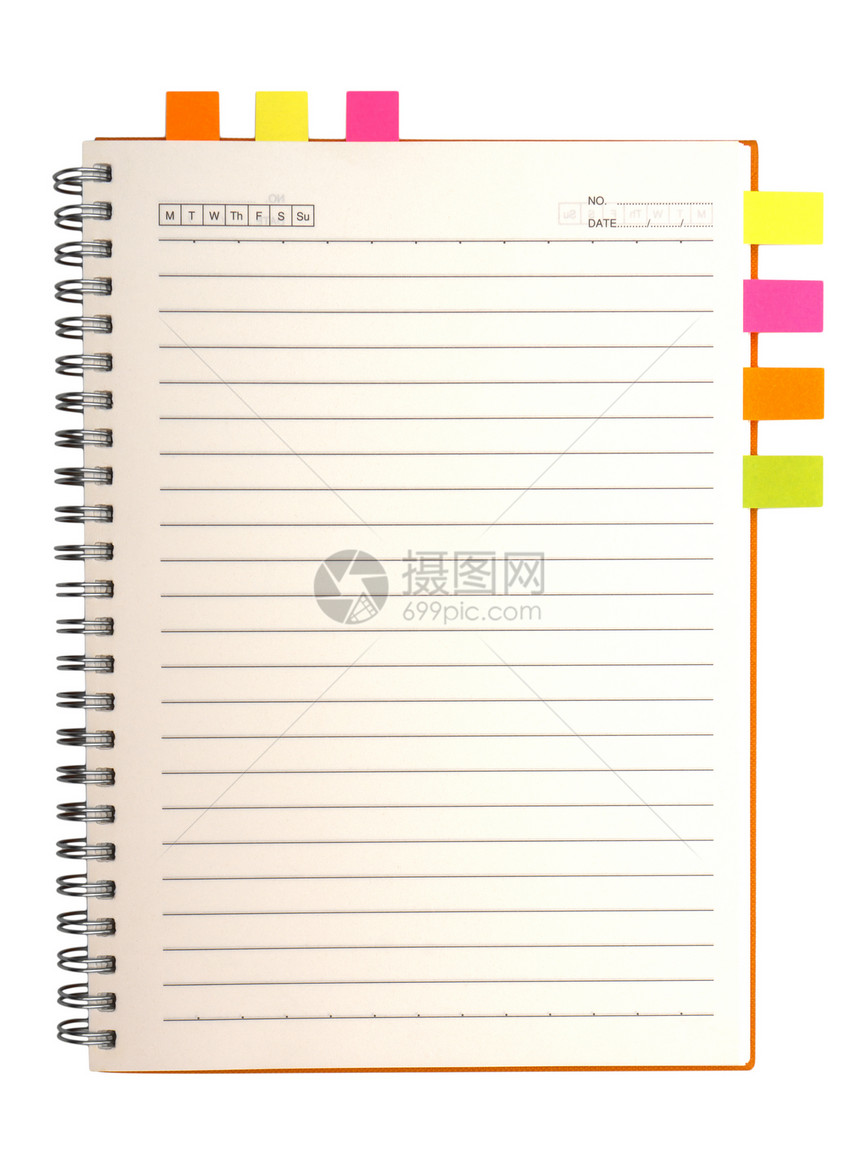 空白笔记本文档办公室日记螺旋白色内衬记事本条纹戒指笔记纸图片