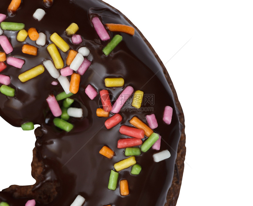 巧克力甜甜甜甜圈 与白底面隔绝图片