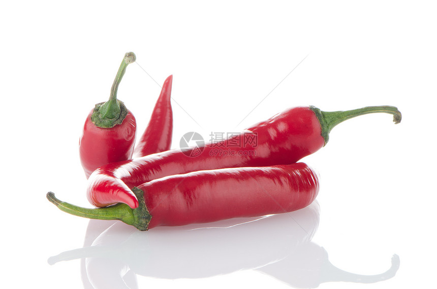 红辣椒辣椒蔬菜红色胡椒香料白色阴影图片