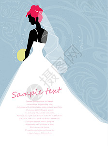美丽的新娘面纱花束白色项链裙子女性婚姻婚礼女士珍珠背景图片