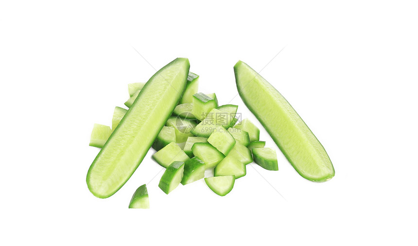 切黄瓜蔬菜绿色团体营养养分食物植物白色宏观黄瓜片图片