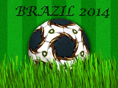 国际足足联世界杯 - 巴西 2014 足球球背景图片