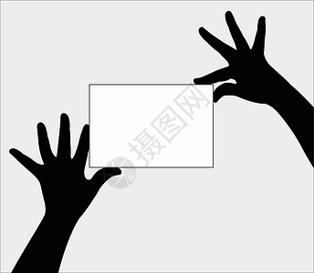 一对夫妇握手架板棕榈白色女性手指男人卡片插图木板拇指背景图片
