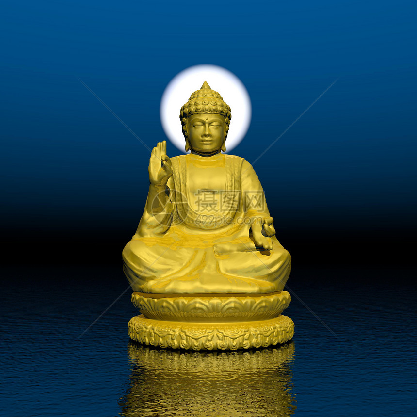 夜间默念  3D沉思佛教徒瑜伽上帝插图宗教天空冥想精神艺术图片