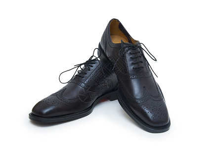 鞋子上素材黑人的鞋子在白色背景上被孤立鞋类领带商业高跟鞋奢华黑色凉鞋办公室鞋带成人背景