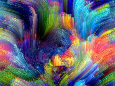 色彩抽象艺术品笔触想像力作品条纹旋转光谱色迹渲染装饰品背景图片