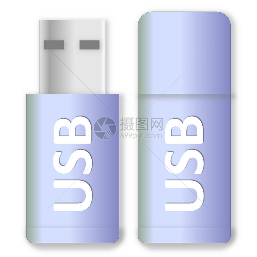 USB 键插头白色技术电脑数据配饰记忆口袋蓝色备份图片